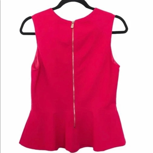 Le Chateau Hot Pink Peplum Top - Picture 2 of 4